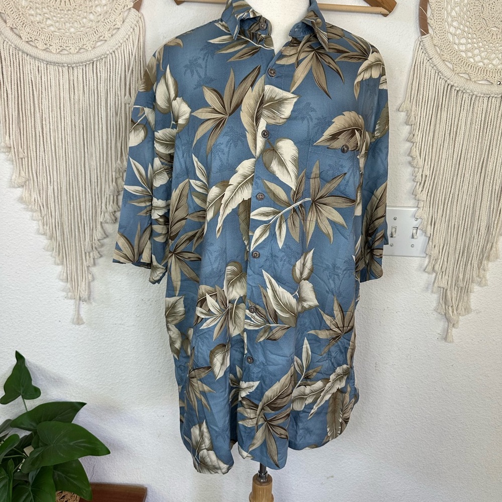 CAMPIA Moda Leaf Print men’s Hawaiian Shirt XL
